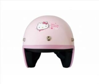 hello kitty on bike motorcycle 3 4 helmet retro pink