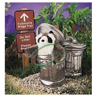 Raccoon in Garbage Can Hand Puppets