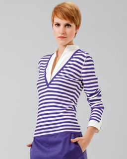  sweater available in lavender ecru $ 495 00 akris punto poplin inset