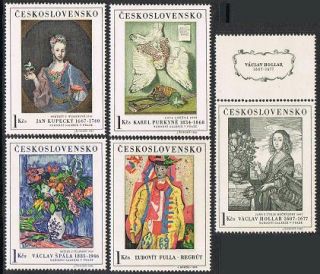 Czechoslovakia 1435 1439 MNH Paintings 1966 V Hollar