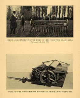 1931 Print Hiram Moore Force Feed Grain Drill Machine Original