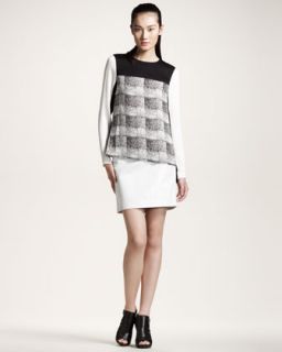 Tory Burch Abitha Knit/Silk Sweater & Everett Lace Skirt   Neiman