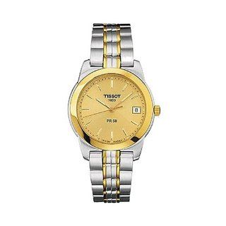 Tissot Womens T34228121 Mini PR50 Gold Dial Watch Watches 