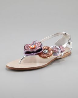 miu miu glittered flower thong sandal $ 595