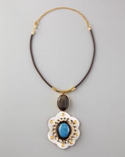  in blue $ 621 00 marni leather pendant necklace $ 621 00 leave