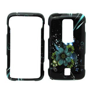 Blue Green Moon Flower Snap on Hard Protective Cover Case