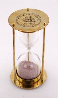  Rose London Brass Sand Timer Hourglass Antique Reproduction
