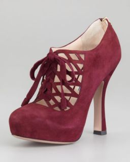 Gucci Viola High Heel Lace Up Bootie   