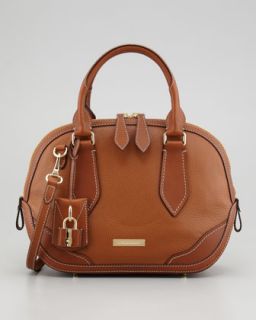 V1AQE Burberry Small Leather Bowler Bag, Tan