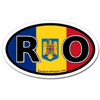 Romania RO Flag Car Bumper Sticker Decal Oval  