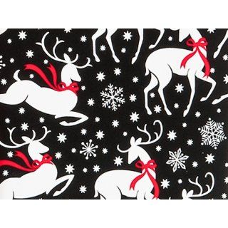REINDEER & SNOWFLAKES Christmas Holiday Gift Wrap Paper