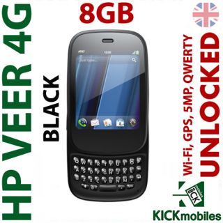 BNIB HP Palm 4G Veer 8GB QWERTY Black Unlocked GSM 886111238446
