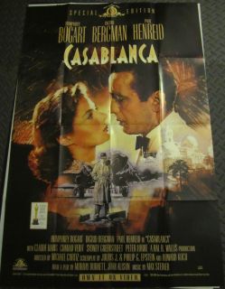  Movie Poster 27x40 Humphrey Bogart Ingrid Bergman Paul Henreid