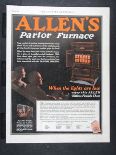  Parlor Furnace Magazine Ad All Fuel Heater Home Appliance W1322