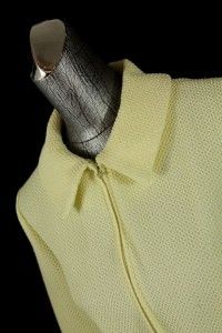 Vintage 60s Womens Pale Yellow Retro Dress Jacket Nubby Mod Retro