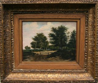  Dutch Panel Landscape Antique Oil Painting Art Ruisdael Hobbema