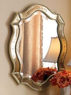  Felicie Wall Mirror Oval Gold Accents Venetian Home Decor New