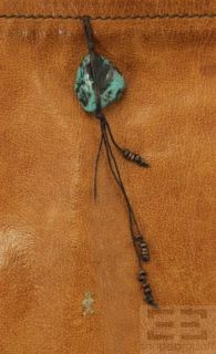 Henry Beguelin Brown Leather Turquoise & Fringe Crossbody Bag
