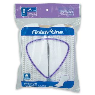 Finish Line Womens Size 5 10 6 Pack No Show Socks