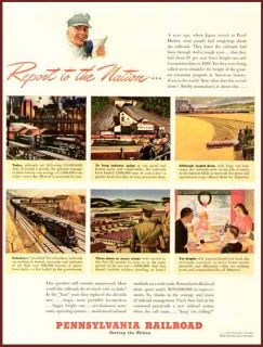 1942 Pennsylvania Railroad Wartime Report to Nation Ad