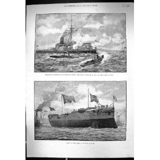 Antique Print of 1888 Torpedo Boat Experiments Portsmouth