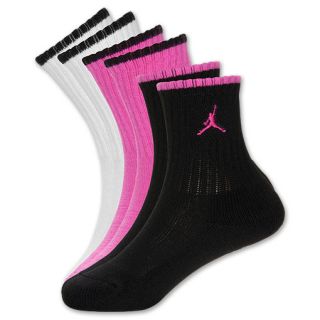Jordan 3 Pack Youth Crew Socks Black/Pink/White