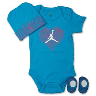 Jordan Heart 3 Piece Infant Set Light Blue
