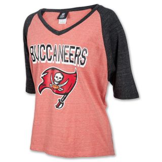 New Era NFL Tampa Bay Buccaneers 3/4 Oversized Raglan Womens V Neck