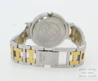 Hermes Stainless Steel & Gold Plated Clipper Classique PM Watch