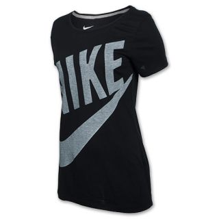 Womens Nike Exploded T Shirt Black/Dark Grey