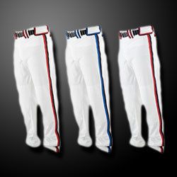 Worth Titan Softball Baseball Pants White with Red Black Piping Size