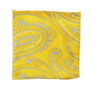 100% Silk Woven Yellow Gold Cameron Paisley Pocket Square