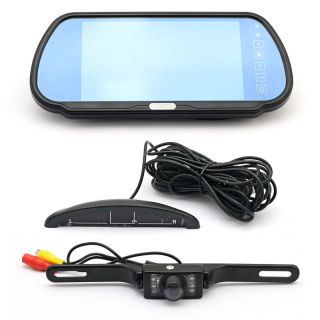 inch In Car Rear View Mirror LCD Monitor Parking Sensor + Reversing
