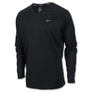 Mens Nike Miler Running Shirt Black/Silver