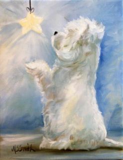 Mssmith Westie West Highland Terrier Oil Dog Portrait Wish Star