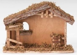 Fontanini Nativity 10 5H Wooden Stable 54628 Scale for 5 Figurines