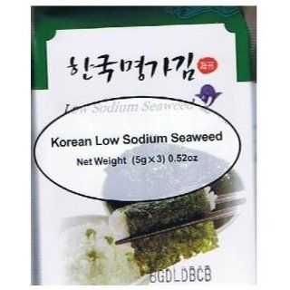 Korean Seasoned Roasted Nori Seaweed   Low Sodium Flavor   3x0.17 Oz