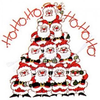 Santa Claus Shirt HO HO HO Merry Christmas Stacked Santas x mas T