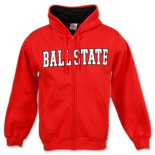 Ball State Cardinals NCAA Mens Hooded Full Zip Sweatshirt