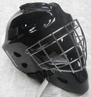 Hackva Hockey Goalie Goal Face Mask Helmet Large Black Chrome Cage