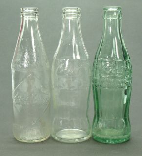  Vintage 10oz Glass Coke Bottles Holbrook Arizona Stipple Plain