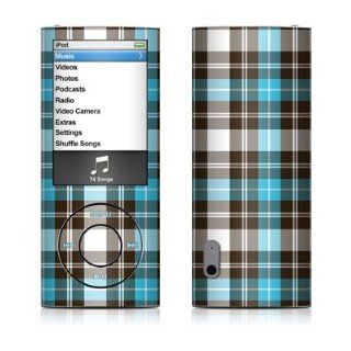 Turquoise Plaid Design Decal Sticker for Apple iPod Nano