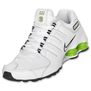 Mens Nike Shox NZ Running Shoes White/Black/Green