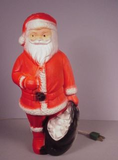 Vintage Christmas Santa Light Plastic Blow Mold Dapol