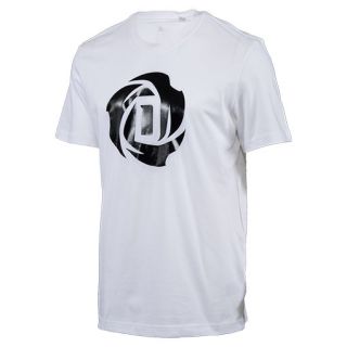 adidas D Rose 3 Logo Mens Tee Shirt White/Black