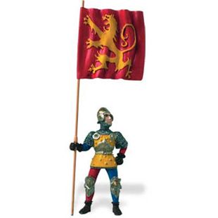 KNIGHT HOLDING RED FLAG # 62011 * Medieval Knights * $25+SAFARIFree