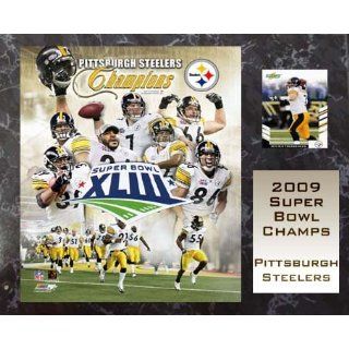 Super Bowl 43 Champion Steelers 12x15 Plaque with Trading