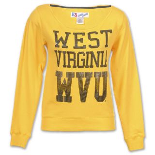 West Virginia Mountaineers NCAA Razzle Dazzle Womens Boatneck Shirt