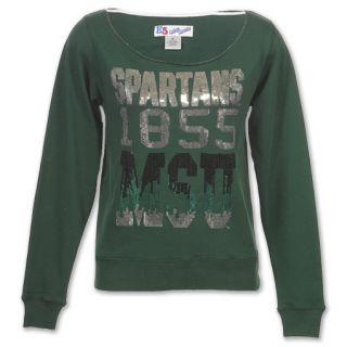 Michigan State Spartans NCAA Razzle Dazzle Womens Boatneck Shirt