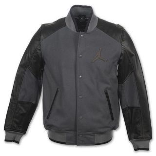 Jordan VIP Lettermans Mens Jacket Dark Grey/Black